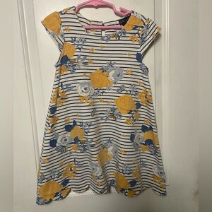 Cynthia Rowley Girls Yellow and Blue Floral Striped Dress